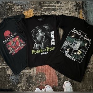 3 Attack on Titan shirts